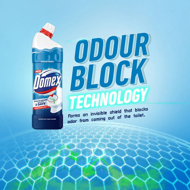 Domex Toilet Cleaner Liquid, Ocean Fresh 1 l Combo