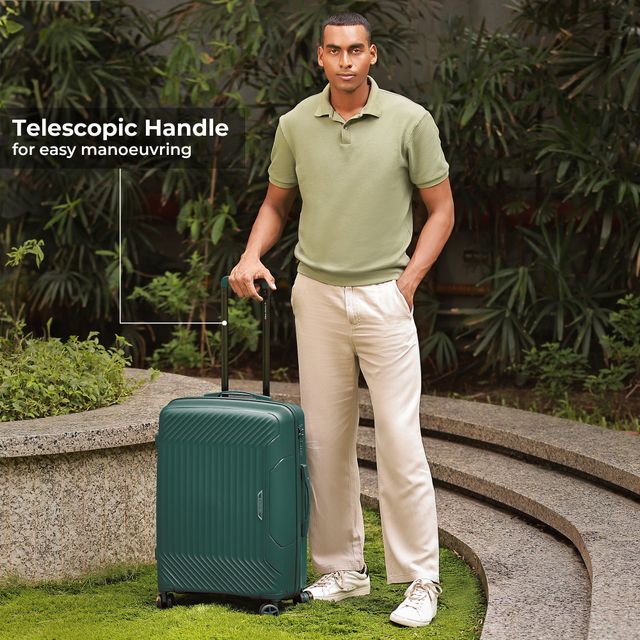 Nasher Miles Coorg Check-In Hard Side Polypropylene 28 Inch-75 cm Trolley Bag (Olivegreen)