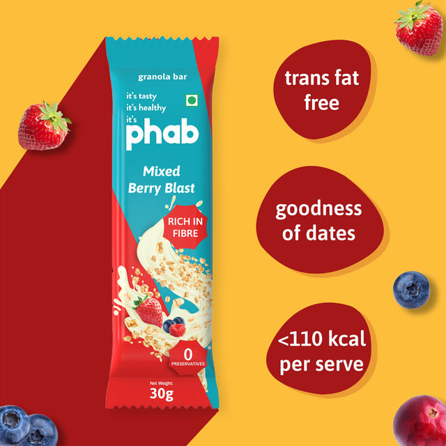 Phab Granola Bar Mixed Berry Blast