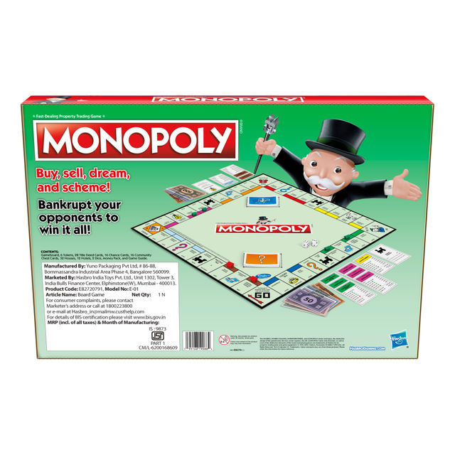 Hasbro Monopoly Board Game For Ages 8 And Up
