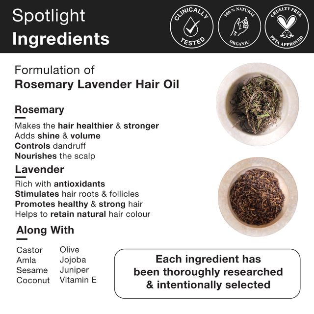 Soulflower Organic Rosemary Lavender Healthy Hair Oil For Hair Growth And Hair Fall Control