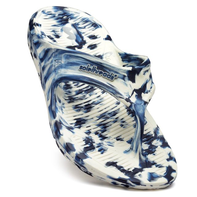 Solethreads Ortho Elite Marble Navy Flip-Flops & Slippers for Men | Size - India-UK 10