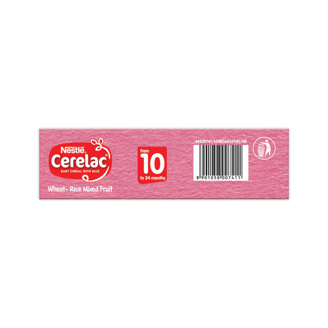 Nestle CERELAC Wheat Rice Mixed Fruit Baby Food Cereal (Source of Iron & Protein, 10 -24 Months)