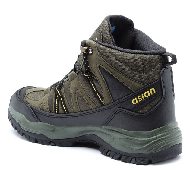 Buy Asian Everest-21 Trekking Shoes For Men Olive Black | UK-7
