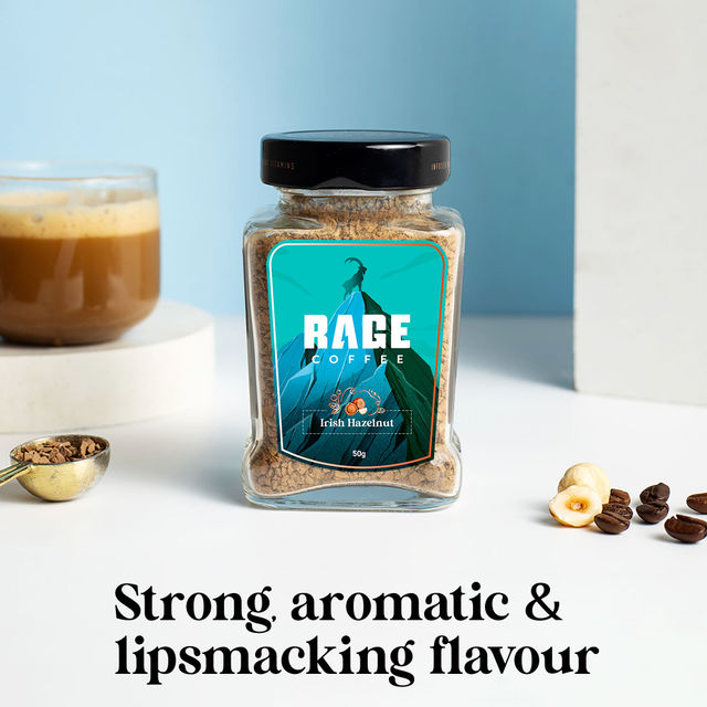 Rage Coffee Irish Hazelnut Flavour - Premium Arabica Instant Coffee - 50 Gm(50gms) & Rage Coffee Dark Chocolate Flavour - Premium Arabica Instant Coffee(50gms) Combo