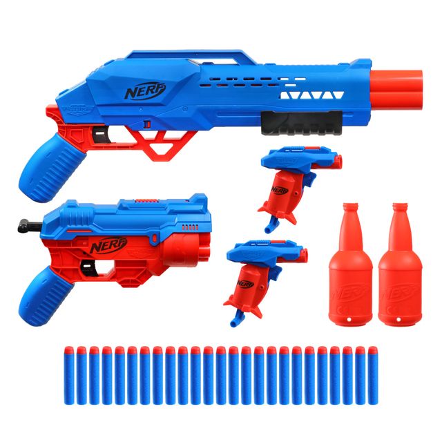 Nerf Alpha Strike Mission Ops Set | 4 Blasters | 25 Nerf Elite Darts | Toy Gun
