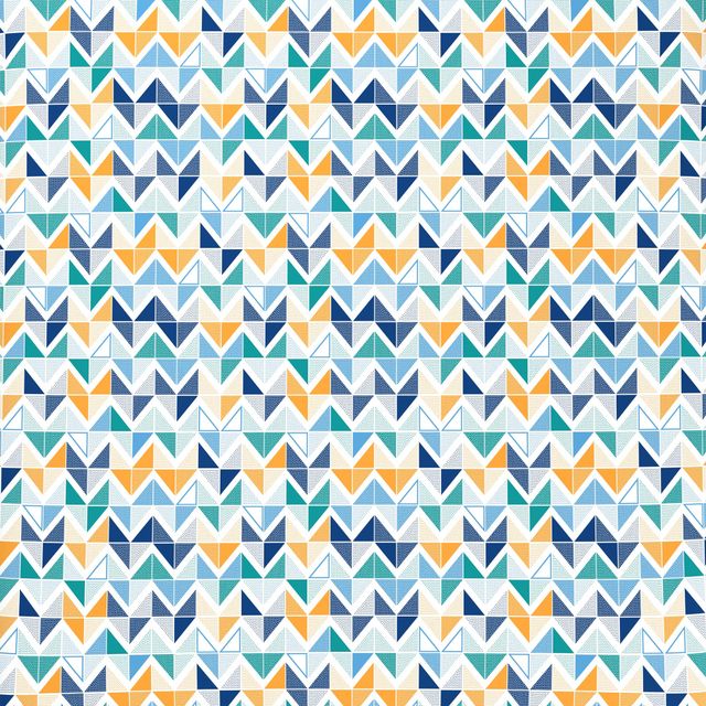Mytrident Bedsheet Set | Queen Size Double Bed sheet set | 100% Cotton - Trippy Triangles Blue