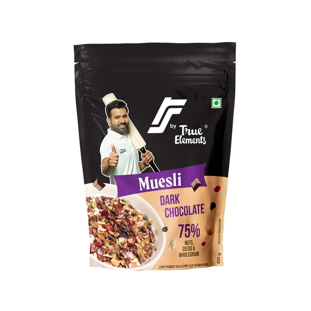 Rs By True Elements Muesli Dark Chocolate, 75% Nuts,Seeds And Whole Grain