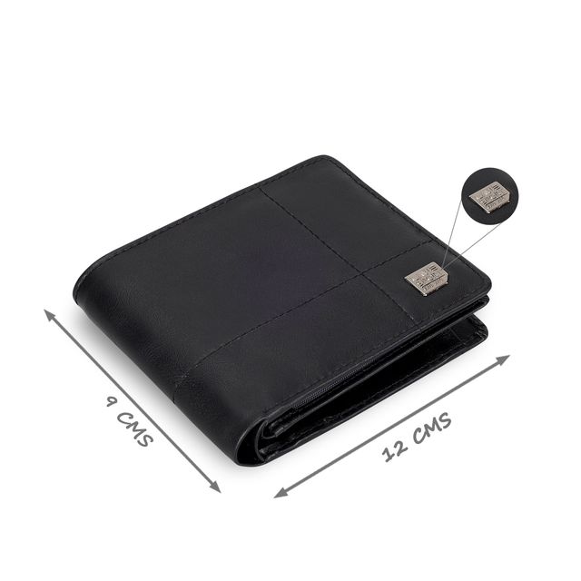 Lavie Sport Men's Solid Faux Leather Bi-Fold Wallet | Black - One Size
