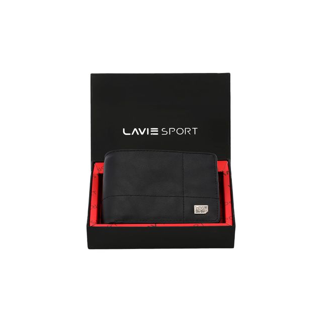 Lavie Sport Men's Solid Faux Leather Bi-Fold Wallet | Black - One Size