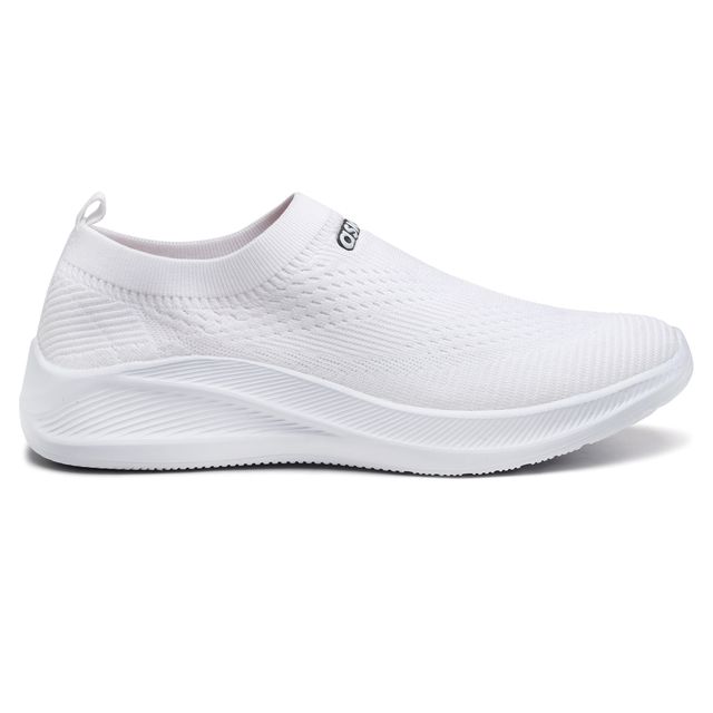 Asian Men s Wind-04 White Laceless Shoes | UK-9