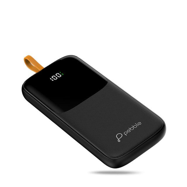 Pebble PB101 Rapid Electra10 10000mAh Powerbank with Inbuilt Cable - Black