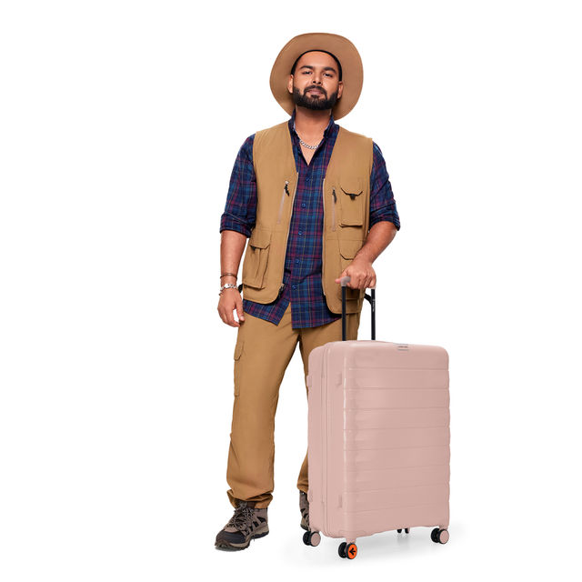 Nasher Miles Vienna Check-In Hard Sided Polypropylene 28 Inch|75 cm Trolley Bag - Peach