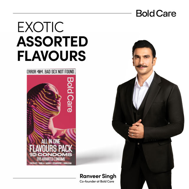Bold Care 404 By All-In-One Flavours Pack Condoms - Chocolate, Strawberry, Mango, Vanilla, & Bubblegum
