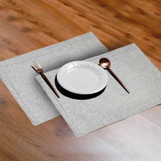 Lushomes Jute Table Mat - Grey | Jute Placemat | 12 x 18 inch