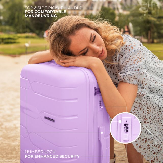 Nasher Miles Paris Cabin Hard-Sided Polypropylene Luggage 20 Inch (55 cm) Trolley Bag - Purple