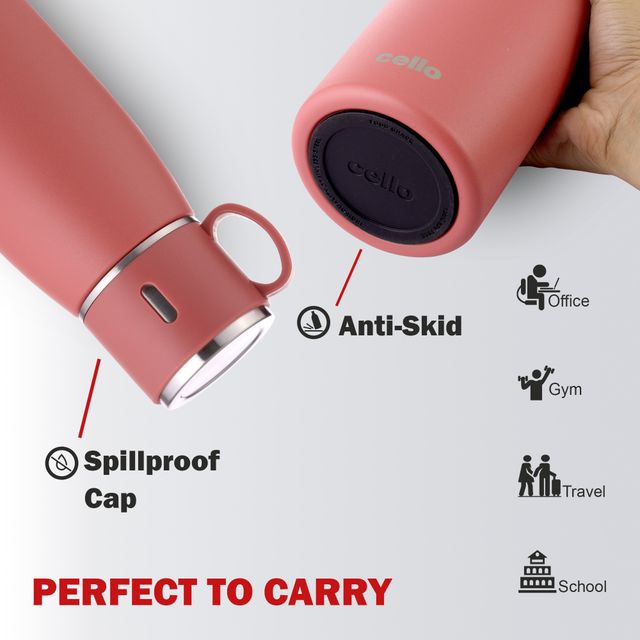 Cello Duro Cup Style Thermosteel Flask, 1000ml, Assorted
