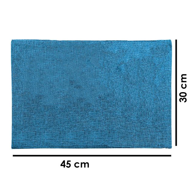 Lushomes Jute Table Mat - Blue | 30 x 45 cm