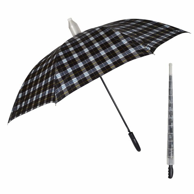 Fendo 23 inch Checks Straight Auto Open Umbrella Assoreted
