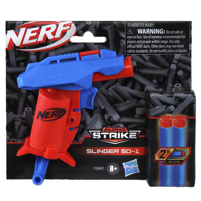 Nerf Alpha Strike Slinger SD-1 Dart Blaster with 2 Nerf Elite Darts | Toy Gun