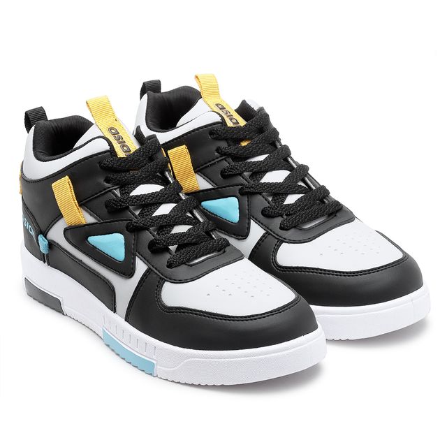 Asian Tarzan-11 Men High Top Sneakers Lightgrey-Black (Size-7)