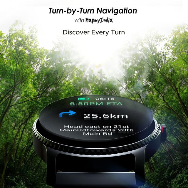 boAt Lunar Discovery Smartwatch | 1.34" Display | BT Calling - Black Metal