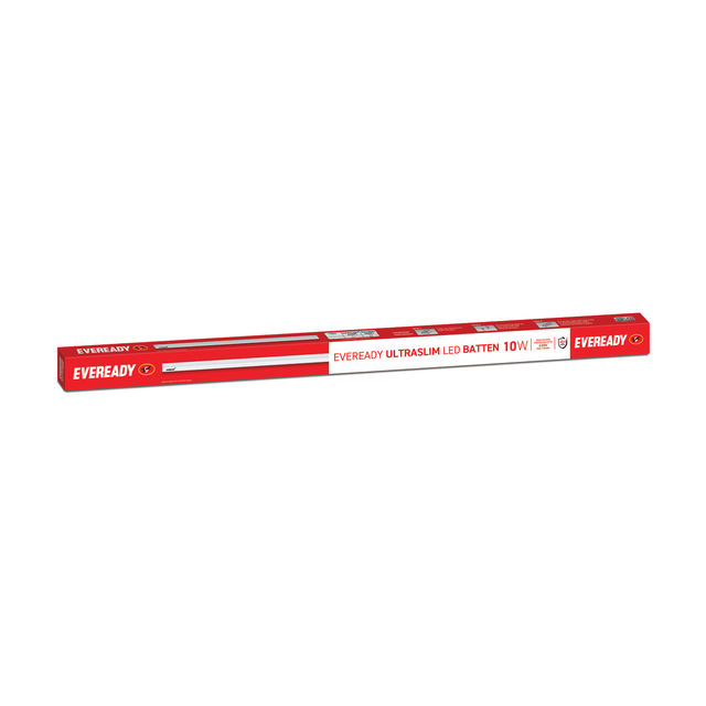 Eveready Ultraslim 10W LED Batten, Cool Day Light | 6500K, Stylish, Durable Lighting Solution
