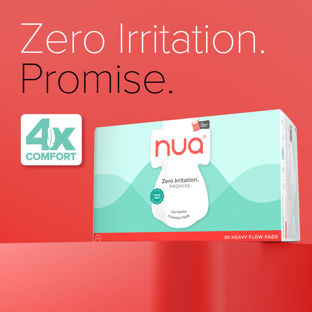 Nua Complete Comfort Pads with Disposal Cover for Heavy Flow | 50XL+