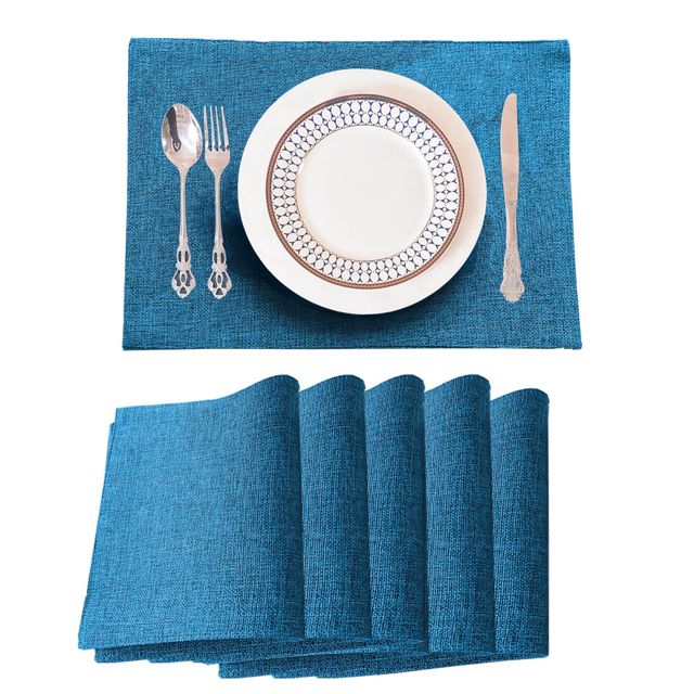 Lushomes Jute Table Mat - Blue | 30 x 45 cm