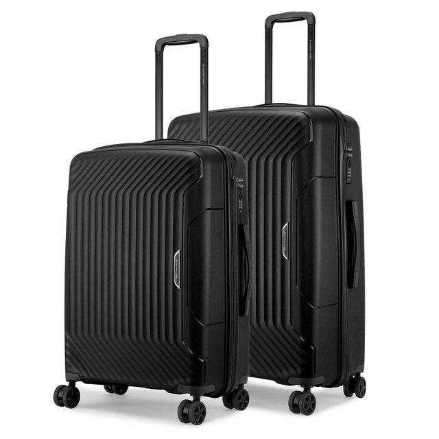 Nasher Miles Unisex Solid Polypropylene 67 L and 99 L Telescopic Trolley Bag | Black - M and L
