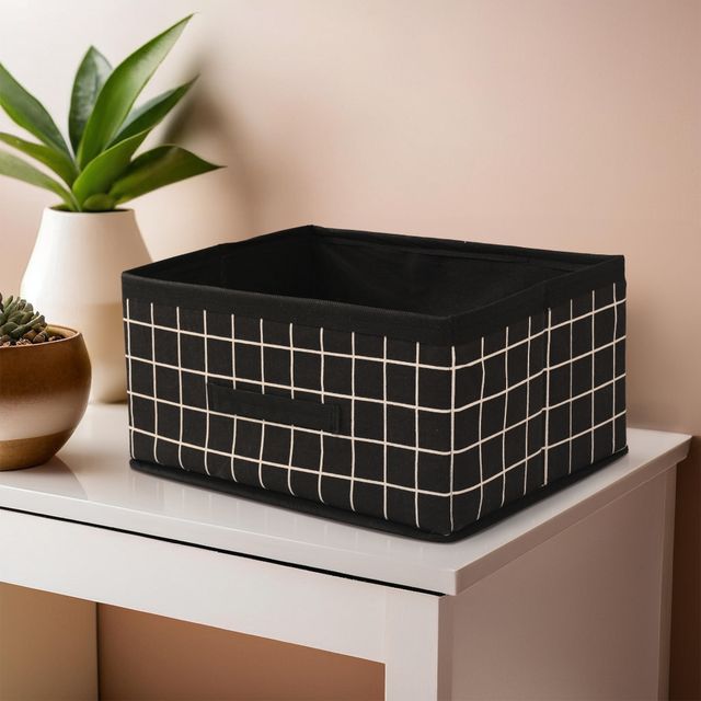 Kuber Foldable Cloth Organizer with Handle | Durable Storage Box | Black