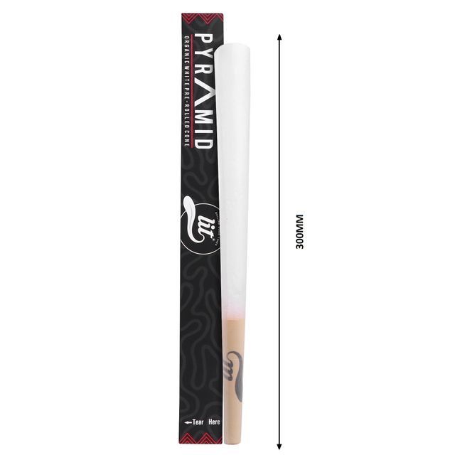 Lit Pyramid Giant 300Mm White Pre-Rolled Cone