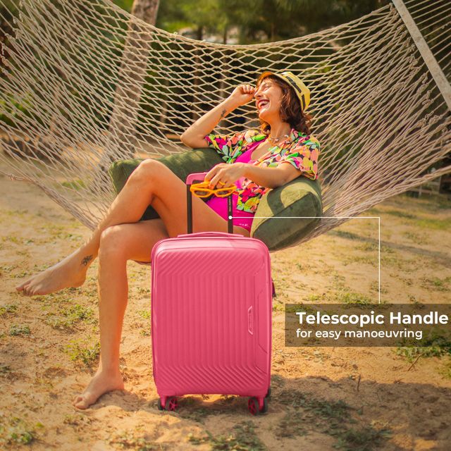 Nasher Miles Coorg Cabin Hard Sided Polypropylene 20 Inch|55 cm Trolley Bag - Paradish Pink