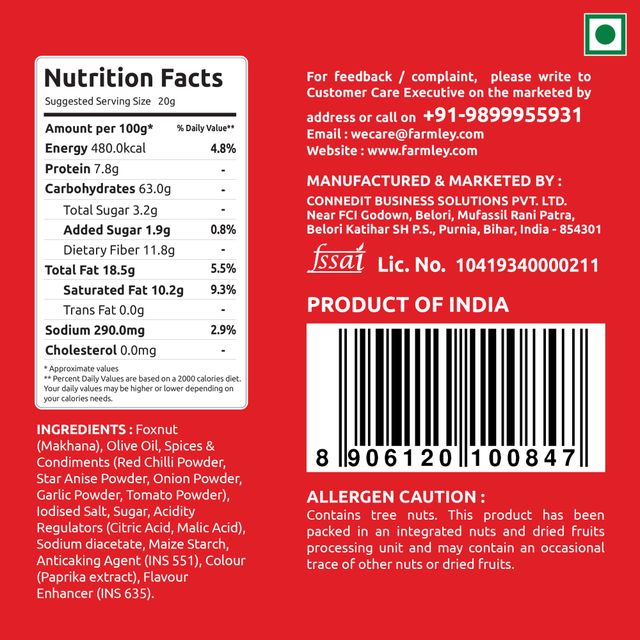 Farmley Tangy Tomato Makhana Roasted In Olive Oil 77 g Combo
