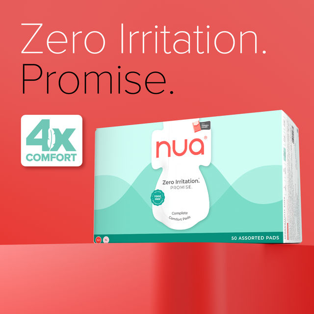 Nua Complete Comfort Pads with Disposal Cover for Heavy Flow & Medium Flow | 25XL+, 25XL