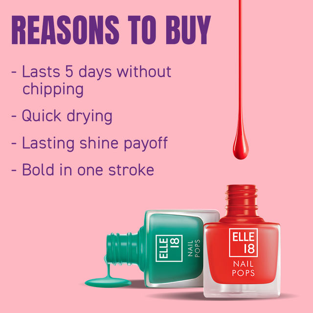 Elle 18 Nail Pops Nail Colour | Chip Resistent | Quick Drying | Glossy Finish - Shade 127