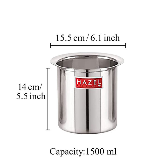 Hazel Steel Milk Pot With Lid, 1500 Ml | Stainless Steel Milk Boiler For Kitchen