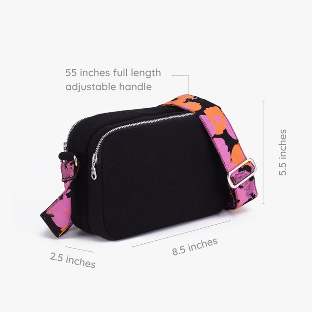 Ecoright Unisex Cotton 2.5 L Crossbody Bag | Black - One Size