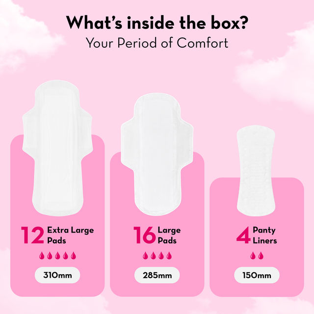 Plush Curated (16 L + 12 XL) Sanitary Pads