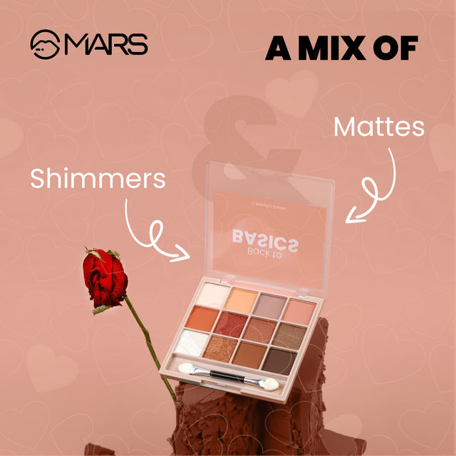 MARS Cosmetics Back To Basics Eyeshadow Palette With Free Applicator (Shade-02)