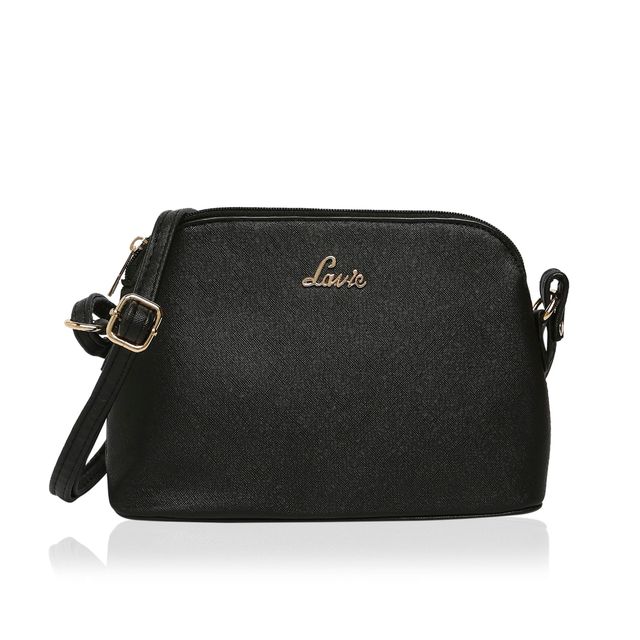 Lavie Women's CSB Synthetic Leather Satchel Bag | Black - M
