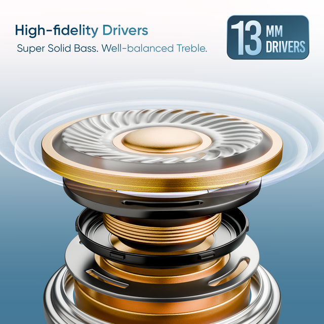 Mivi Duopods I1 Tws,Metallic Finish,50H Playtime,13Mm Bass,Bt V5.3 Earbuds And More Bluetooth-Blue