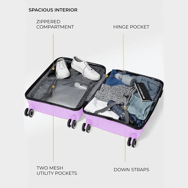 Nasher Miles Paris Cabin Hard-Sided Polypropylene Luggage 20 Inch (55 cm) Trolley Bag - Purple