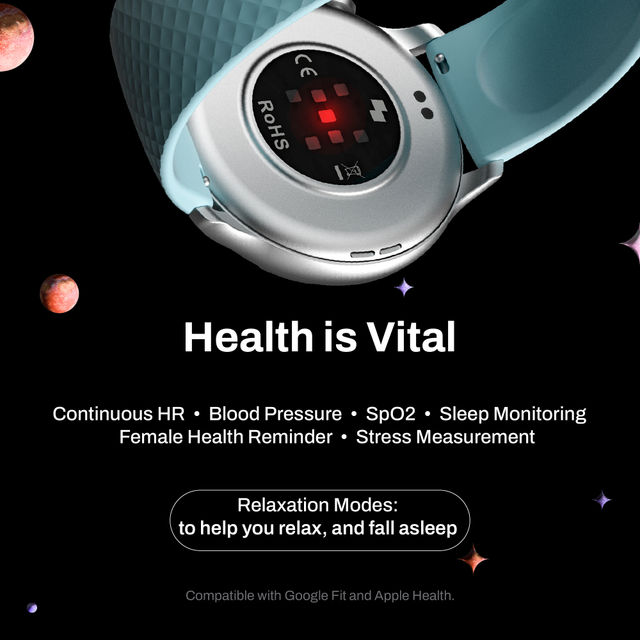 Ambrane Fitshot Saturn Smartwatch with Bluetooth Calling | 1.32" Display | Blood Pressure Rate - Black