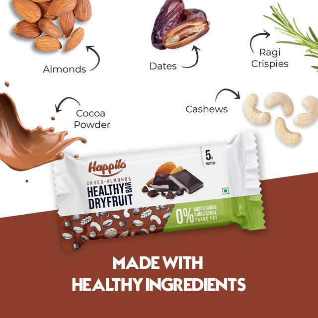 Happilo Choco Almonds Healthy Dry Fruit Bar