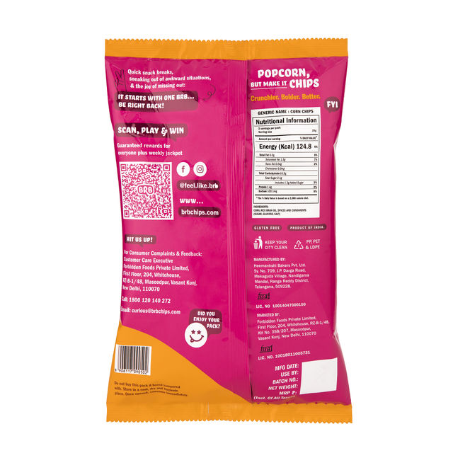 Brb Popcorn Chips - Salted Caramel Flavour