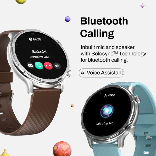 Ambrane Fitshot Saturn Smartwatch with Bluetooth Calling | 1.32" Display | Blood Pressure Rate - Black