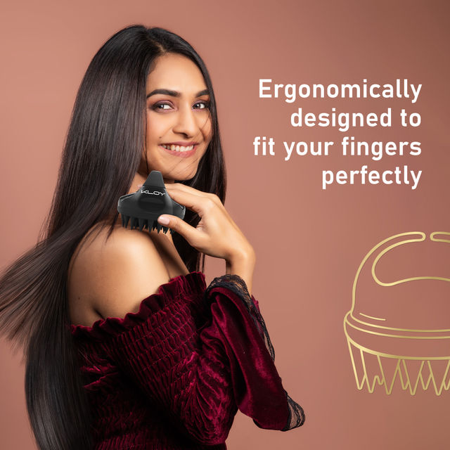 Hair Scalp Massager Shampoo Brush with Soft Silicone Bristles Manual Hair Massager for Blood Circulation Black