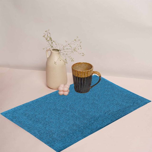 Lushomes Jute Table Mat - Blue | 30 x 45 cm