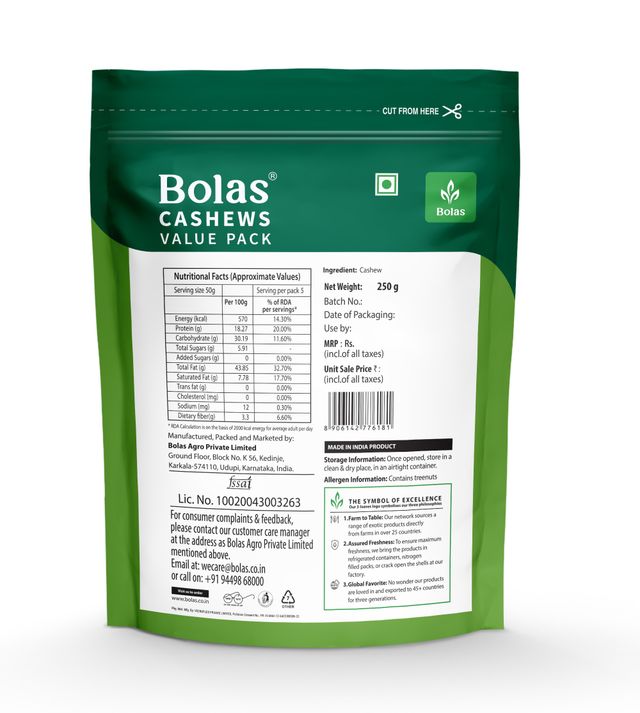 Bolas Cashew Value
